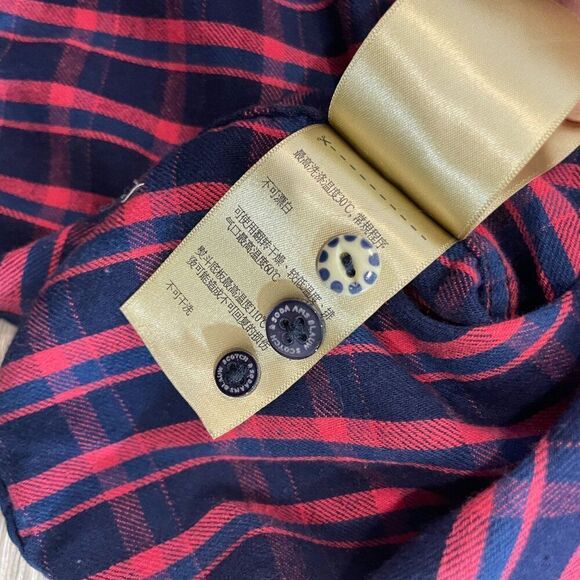 Scotch & Soda Men's Purple Red Flanel Cotton Shirt I'm pure indigo sz S - Picture 7 of 12